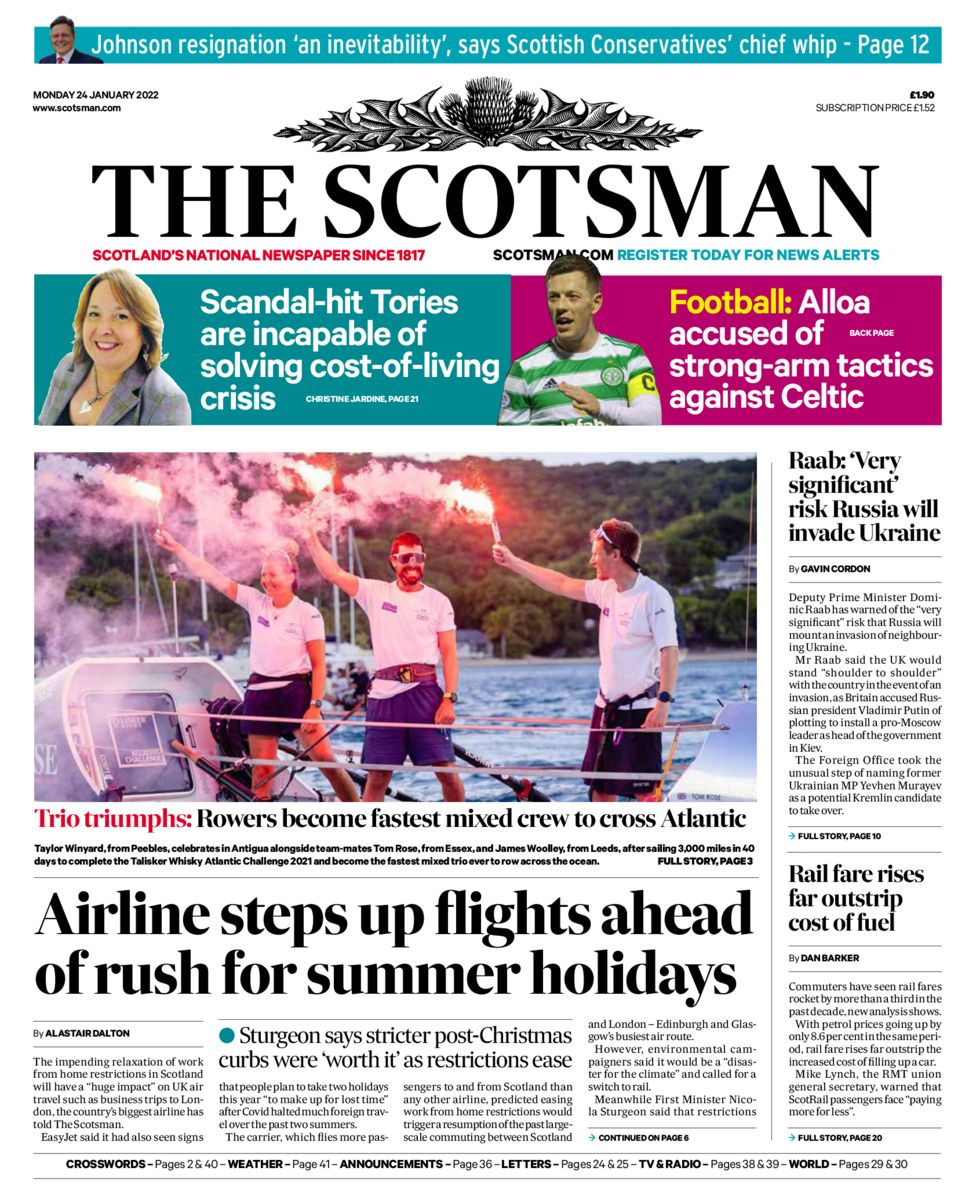 Scotland's Papers: 'Week Of Reckoning' For PM Over Lockdown Parties ...