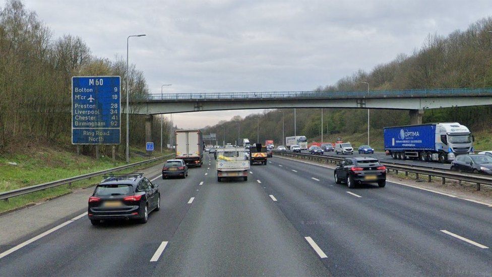 bbc news m60 accident today northbound live