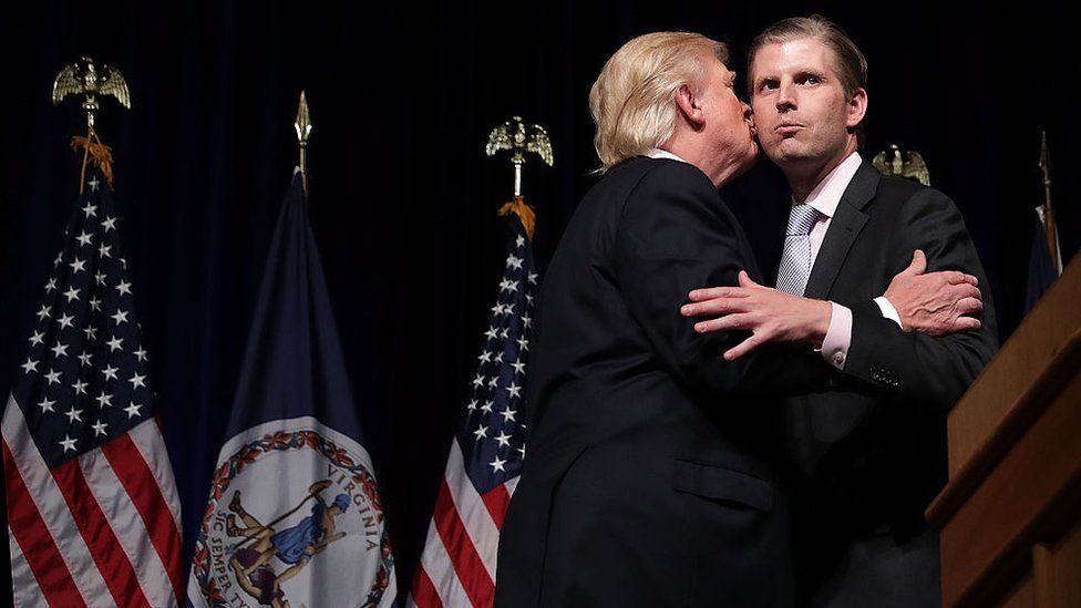 Eric Trump and his father, US President Donald Trump