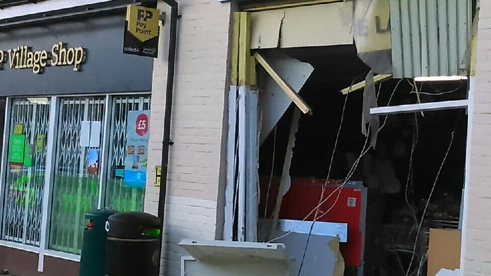 Thieves rip out Long Melford Co-op cash machine with digger - BBC News