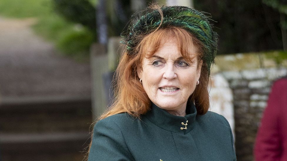 Sarah Ferguson Duchess of York head and shoulders shot takenn at the Christmas Day service at St Mary Magdalene Church in Sandringham, Norfolk in December