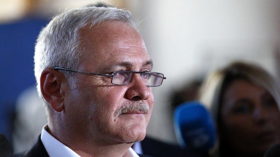 Liviu Dragnea, leader of Romania's ruling Social Democracy Party (PSD), queues to register to vote in the European elections in Bucharest, Romania