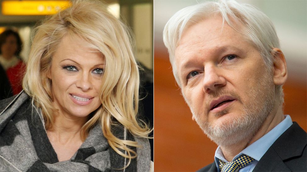 Pamela Anderson and Julian Assange