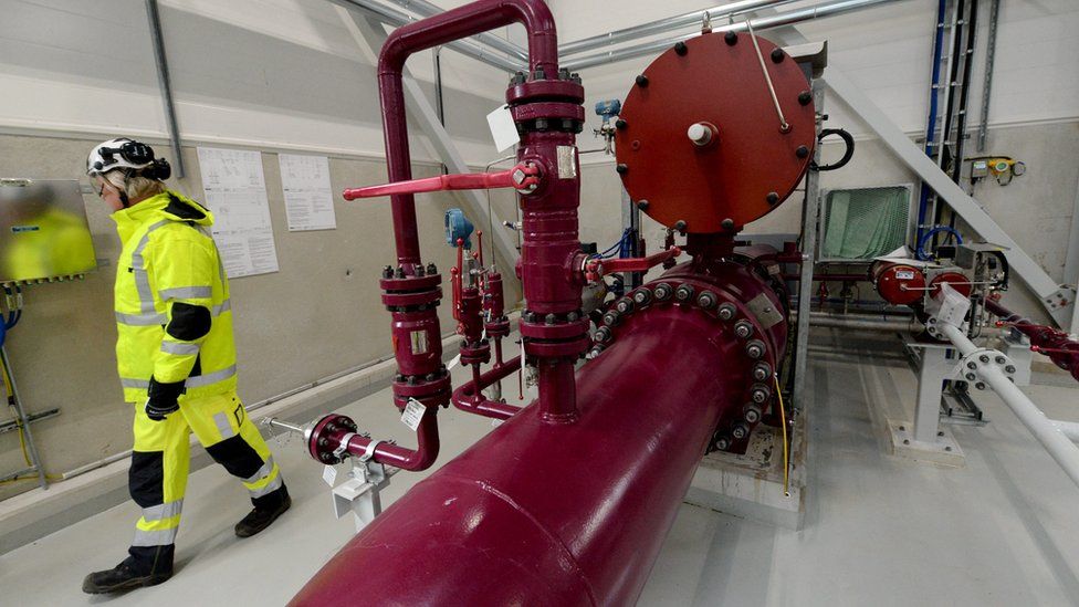 A compression station of the Baltic-connector marine gas pipeline
