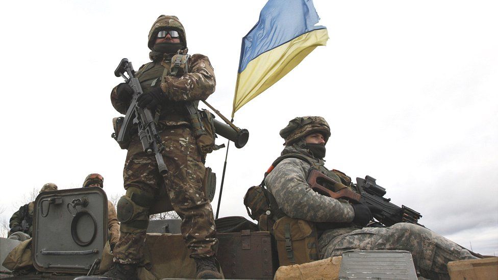 Ukrainian government troops in eastern conflict zone, Dec 2014