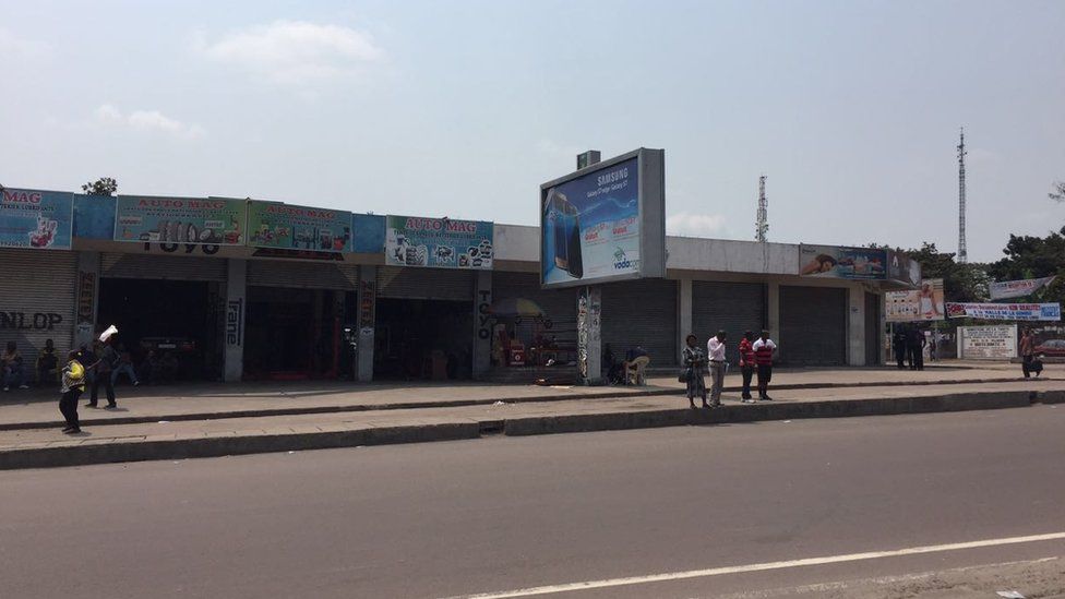 Shops in Kinshasa were closed
