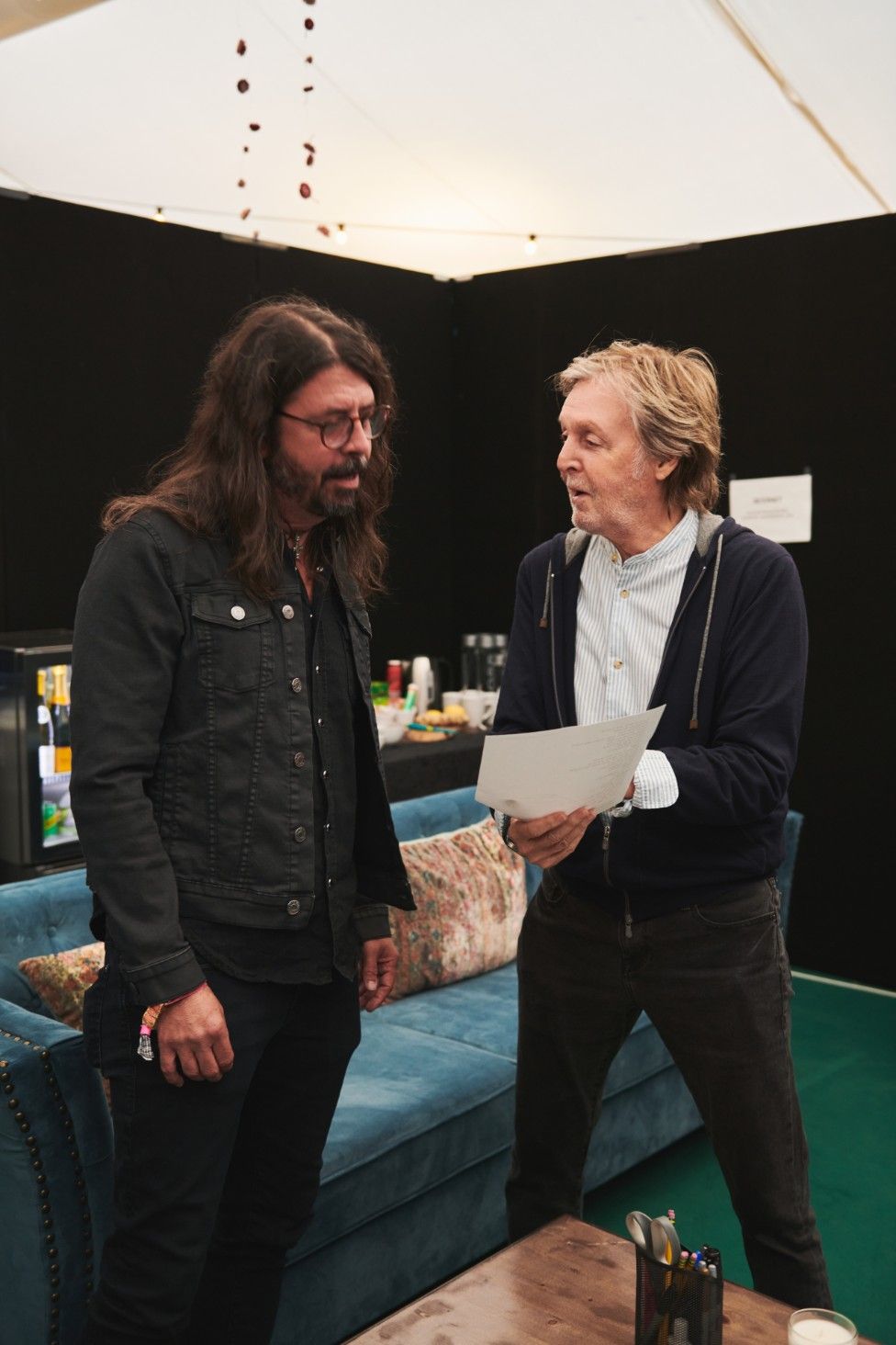 Paul McCartney and Dave Grohl backstage at Glastonbury