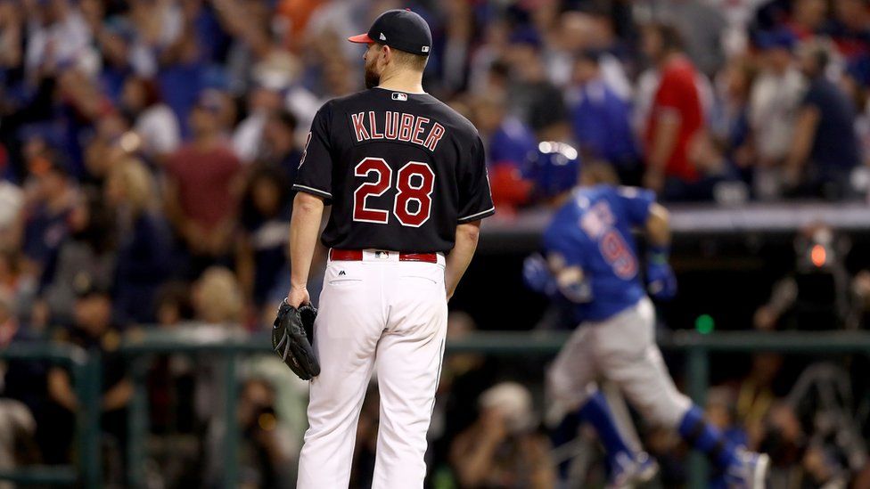 Indians' Corey Kluber shaves off his beard after his wife puts a