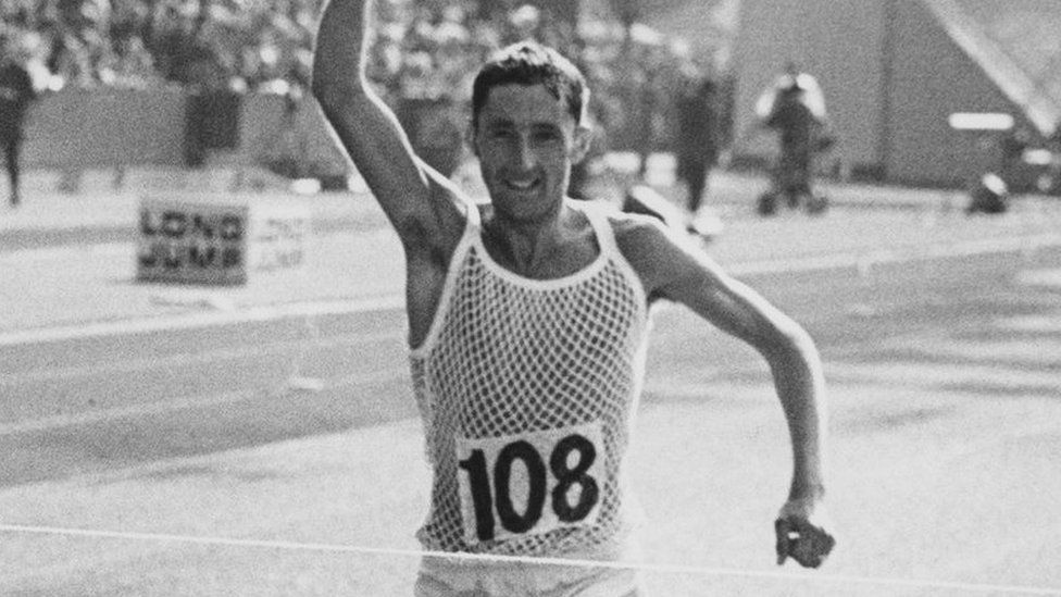 Ron Hill at the Commonwealth Games in Edinburgh