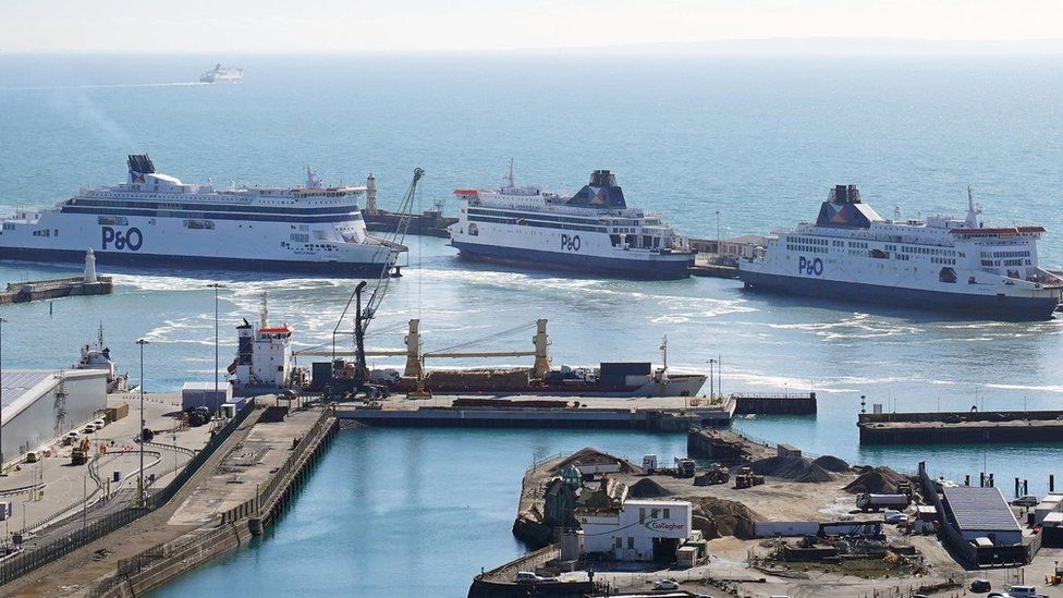 P&O ferries in the Port of Dover