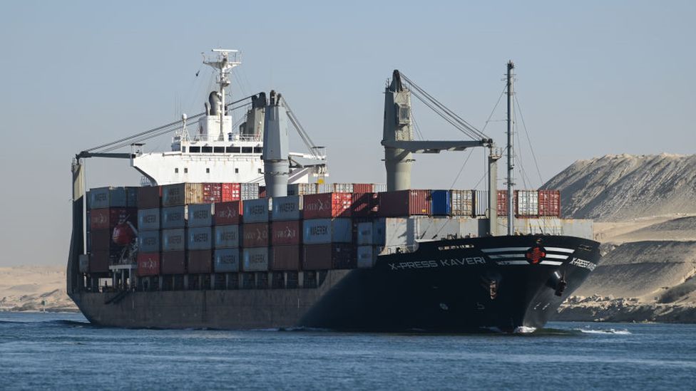 Ship travelling on the Red Sea