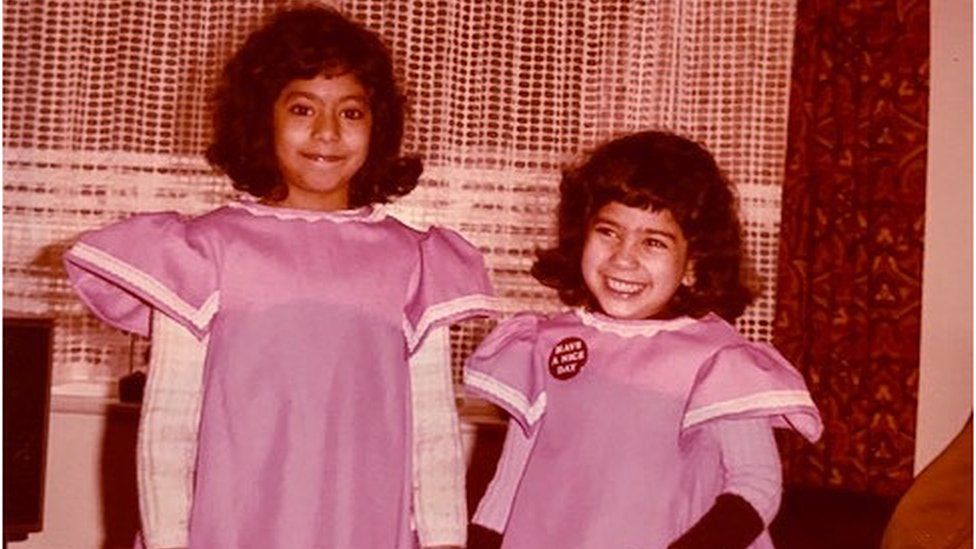 Sharon Carpenter, right, with her sister