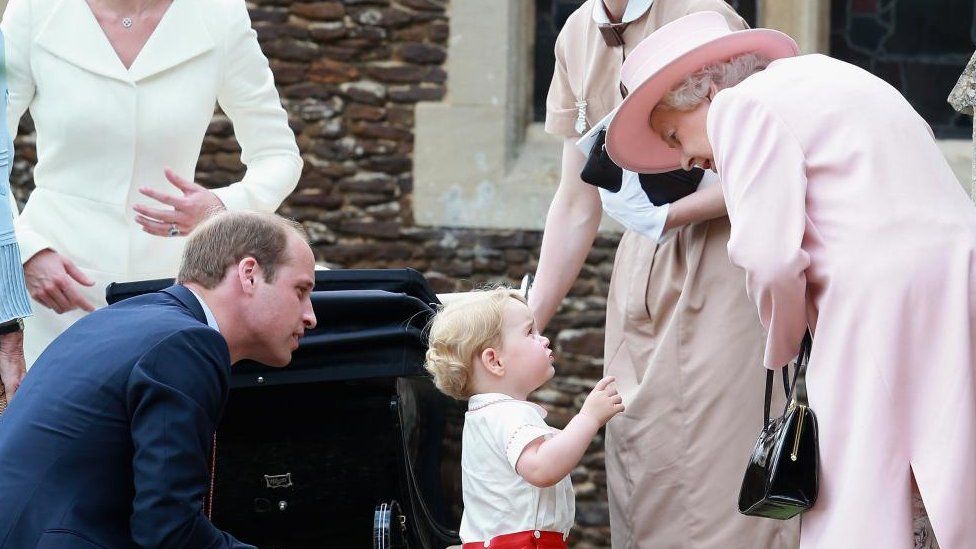 Prince William, Prince George and the Queen