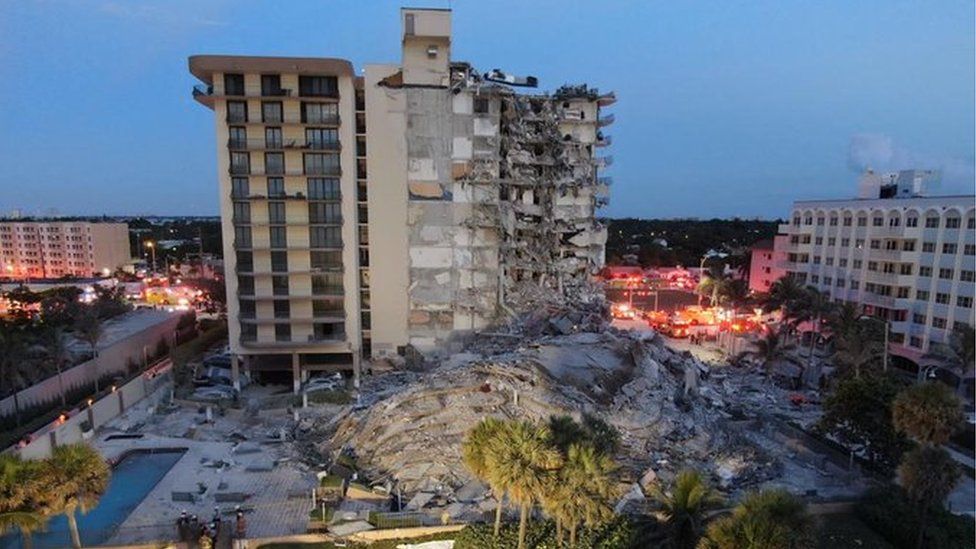 Collapsed building in Miami