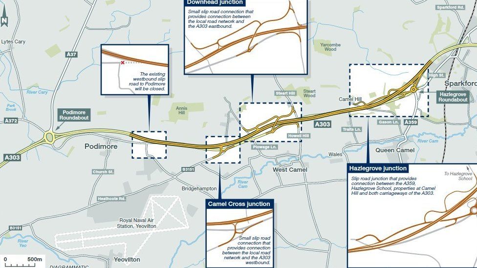 Ilchester to Sparkford A303 improvements