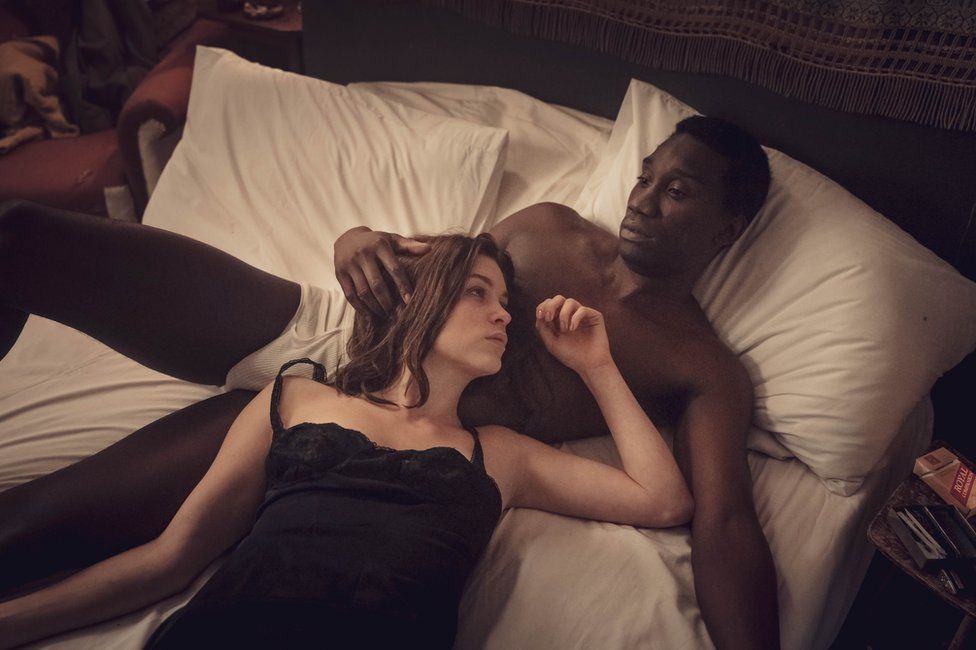 Nathan Stewart-Jarrett playing Johnny Edgecombe and Sophie Cookson playing Christine Keeler