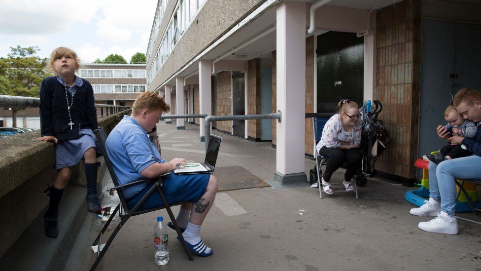 A family on a London estate