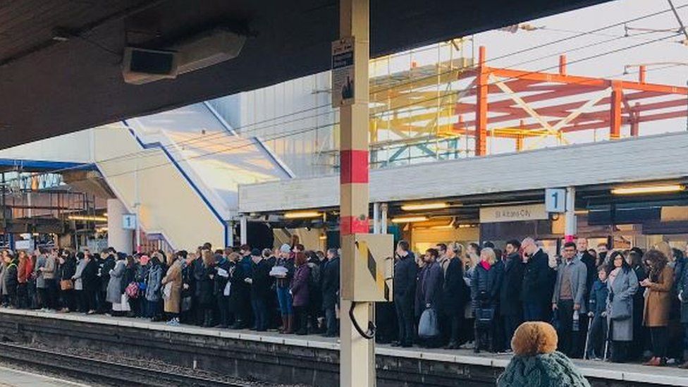 Passengers on St Albans City platforms
