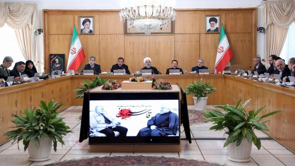 Президент Ирана Хасан Рухани председательствует на заседании кабинета министров в Тегеране, Иран (8 января 2020 г.)