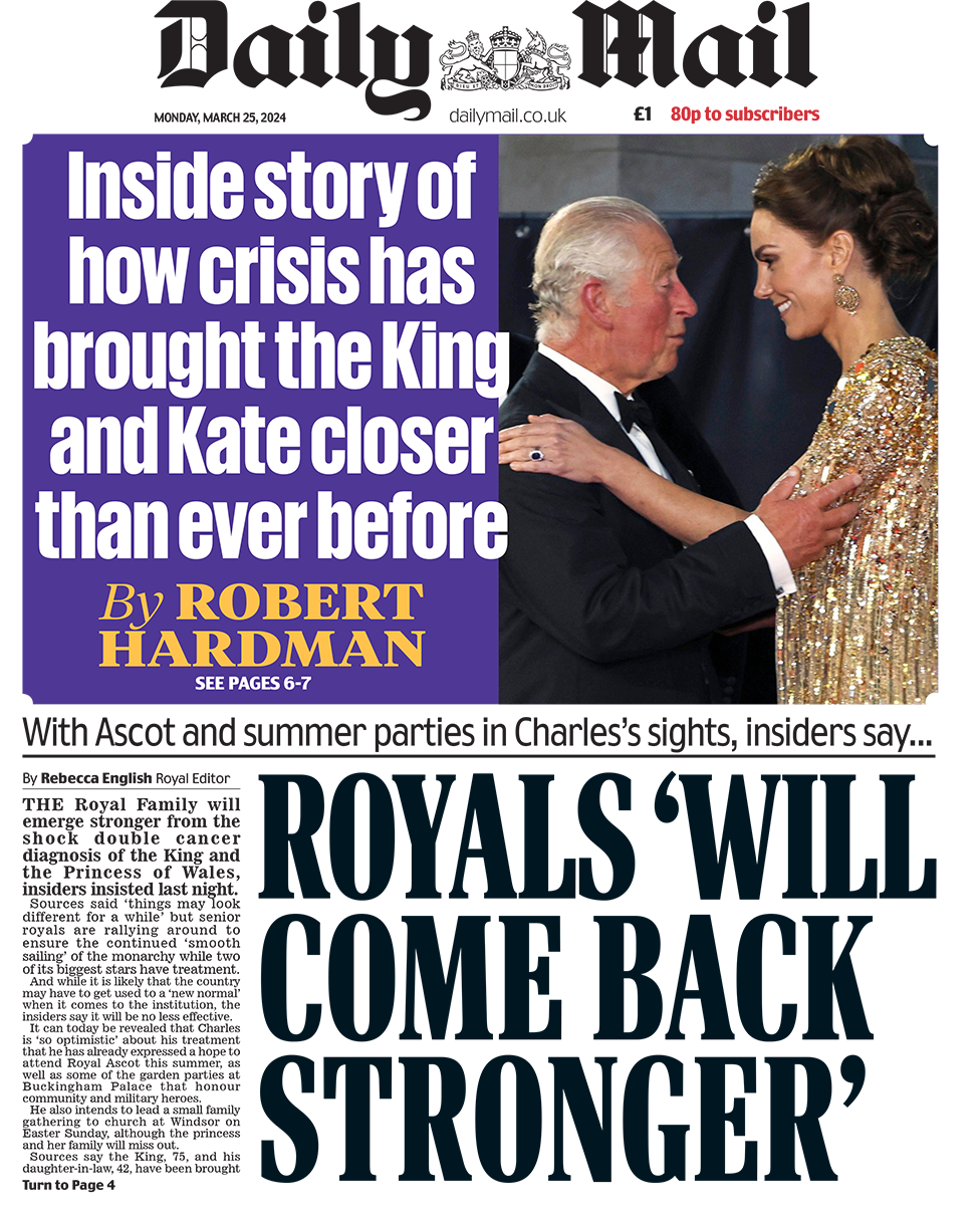 《每日邮报》头版的标题是： "皇家队“将会变得更强大”"
