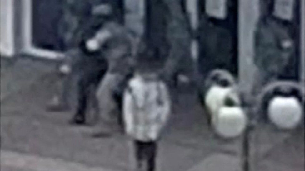 CCTV footage appears to show Russian forces apprehending Ivan Fedorov, mayor of Melitopol, a city in south-eastern Ukraine that fell under Russian control during the invasion, at Taras Shevchenko Palace of Culture in Melitopol"s Victory Square, in still image from video released March 11, 2022. Deputy Head For President"s Office, Ukraine/Handout