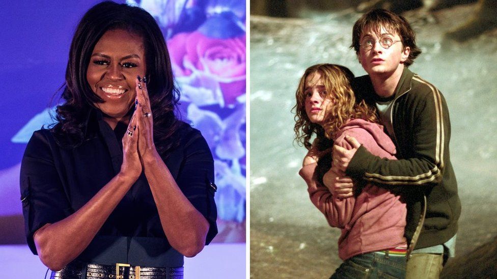 Michelle Obama, and a still from Harry Potter and the Prisoner of Azkaban