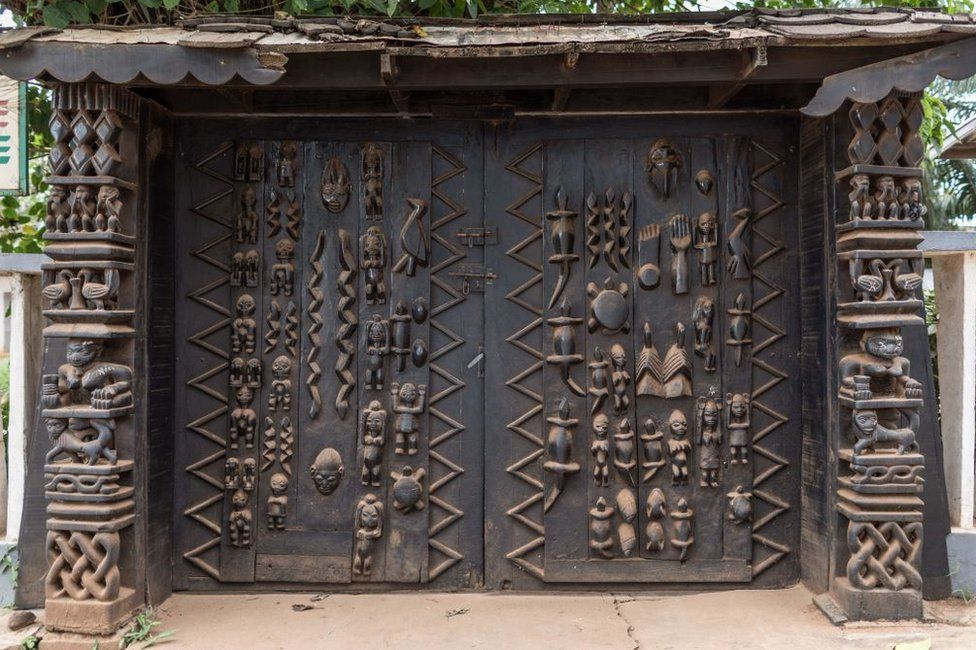 The entrance to the Ethnographic museum Senou Adande in Porto Novo, Benin - 26 November 2018