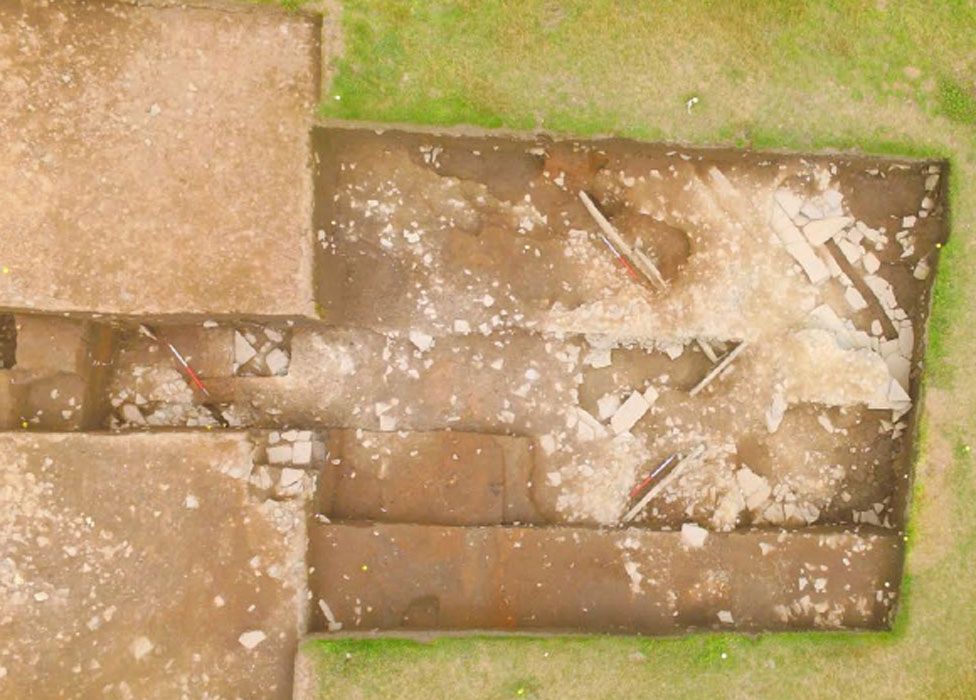 Aerial view of the structure, right