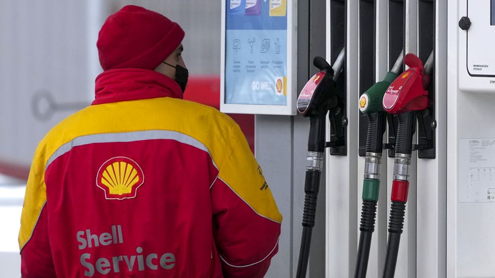 File picture of a Shell petrol station worker