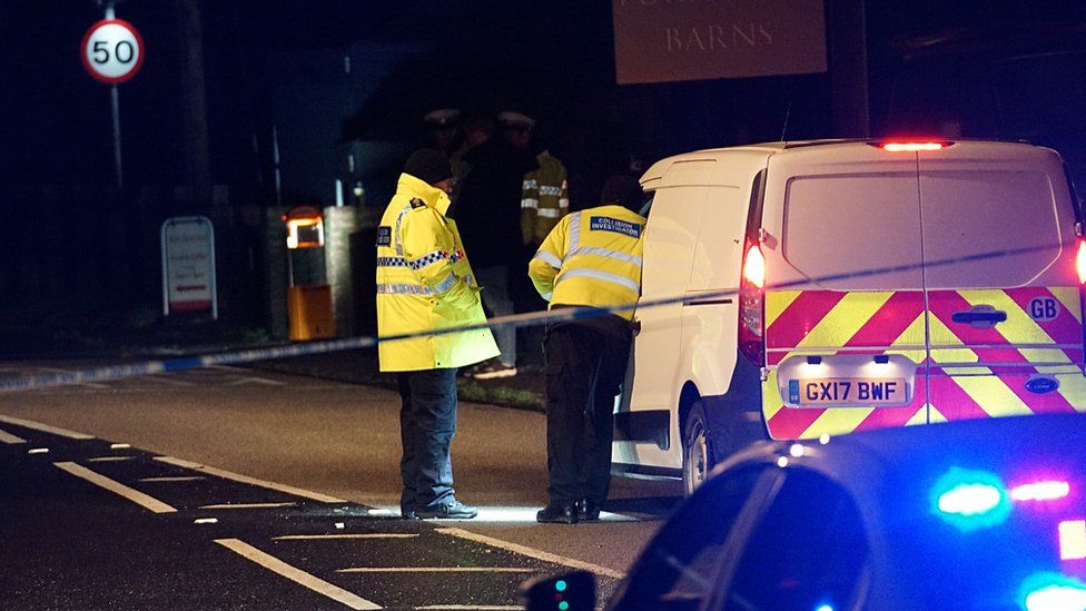 Police at scene of RTC in Flimwell