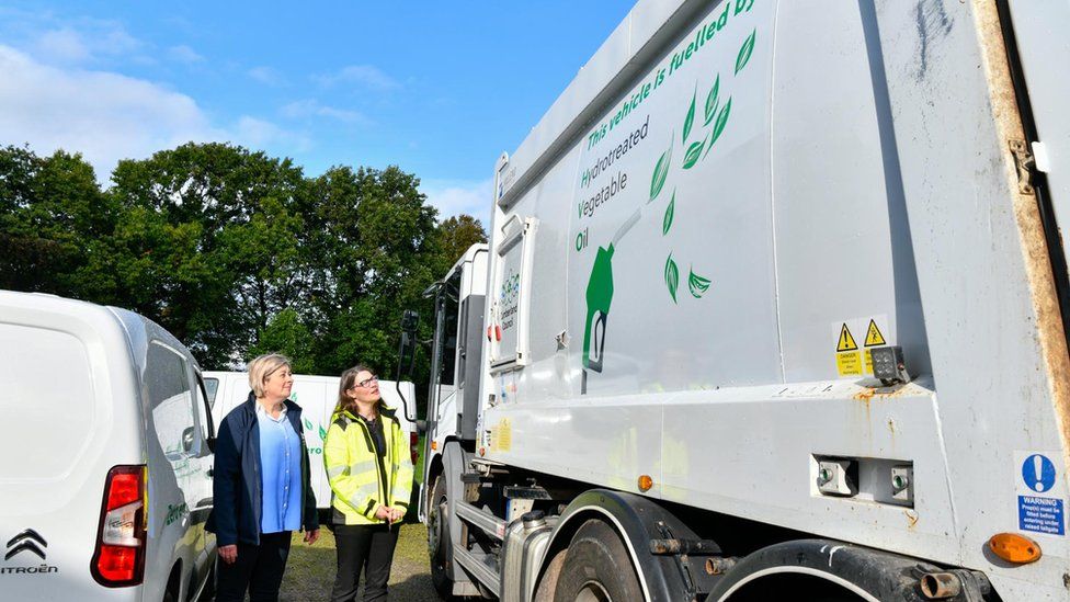 Cumberland Council refuse collection lorry and van