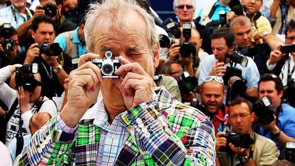 Bill Murray in front of the press pack at the Cannes Film Festival (2012)