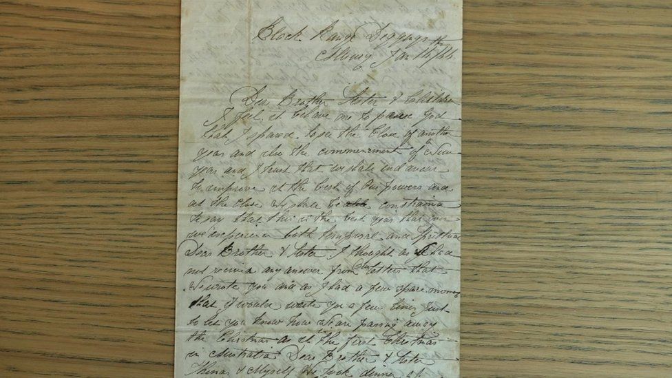 A photo of a letter sent