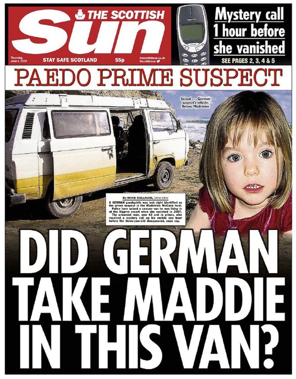 Scotland S Papers New Prime Suspect In Search For Madeleine Mccann c News