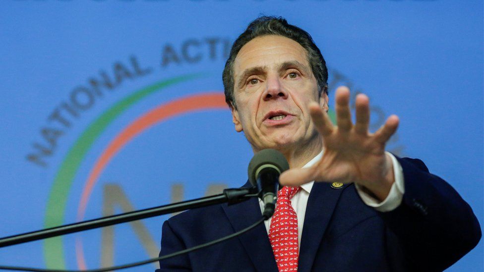New York Governor Andrew Cuomo in Harlem, New York City, on 15 January 2018