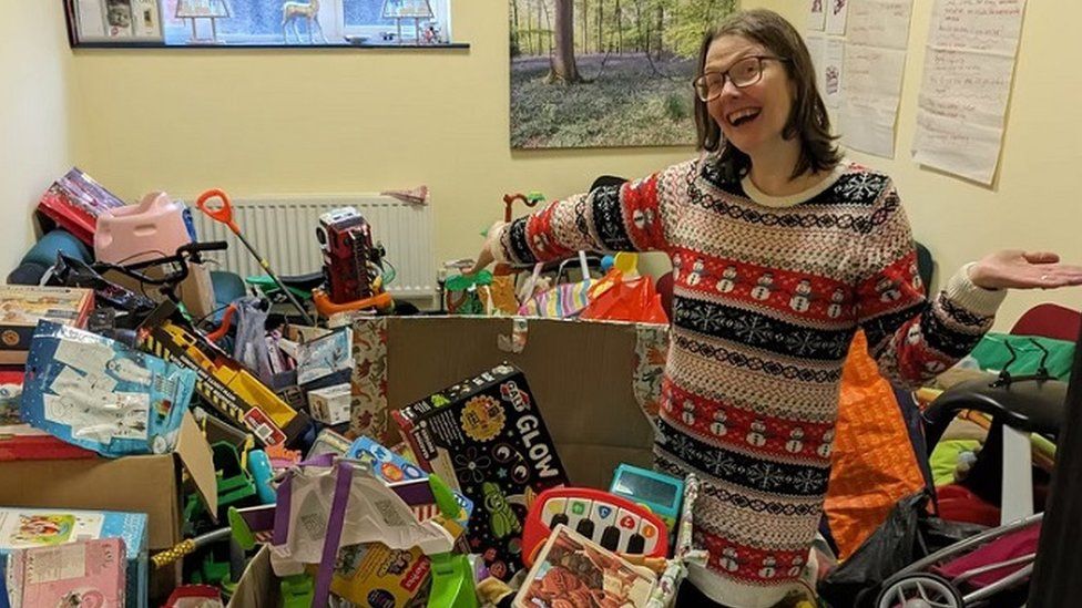 Fiona Cole with donated toys