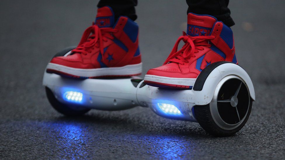 Hoverboards are wheeled devices which can reach a top speed of just over 10mph