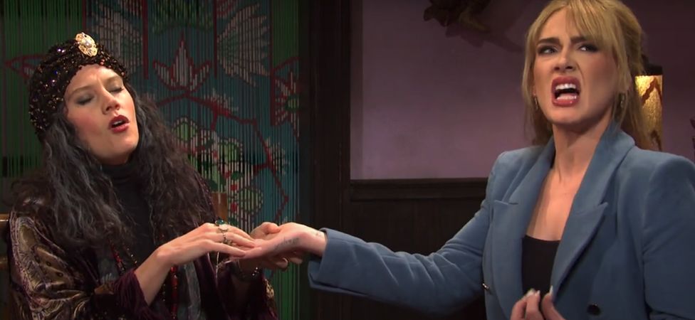 Adele and Kate McKinnon in a sketch on Saturday Night Live