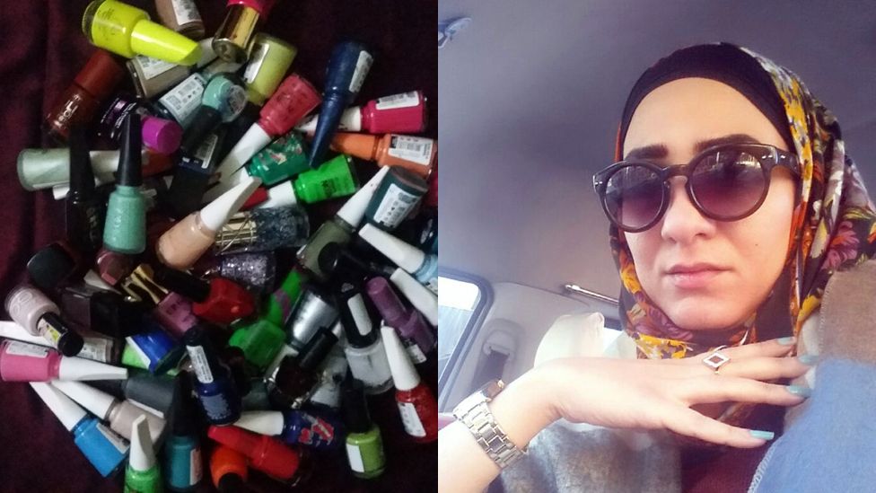 Vian and her nail polish collection