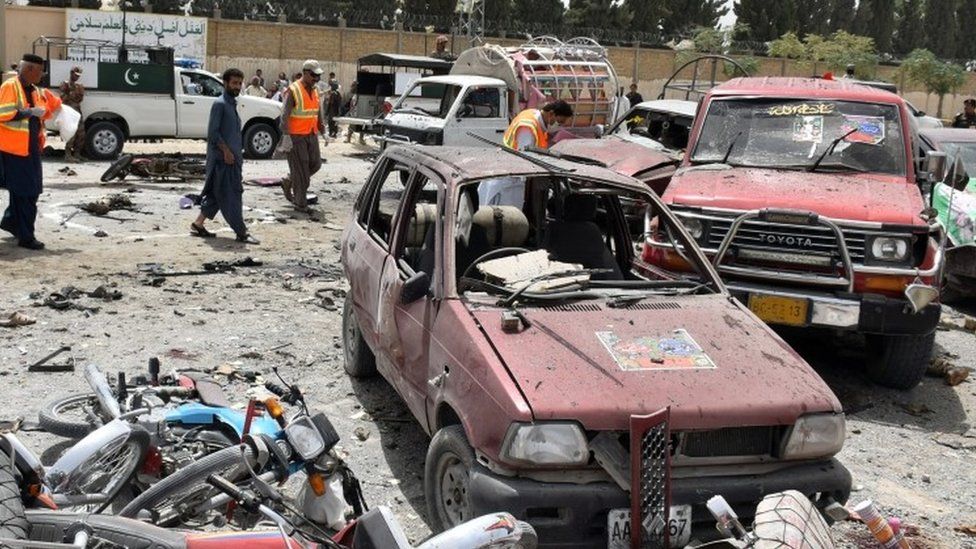 Site of suicide bomb blast in Quetta