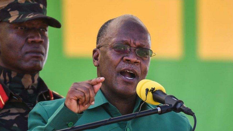 President Magufuli at a campaign rally in August 2020