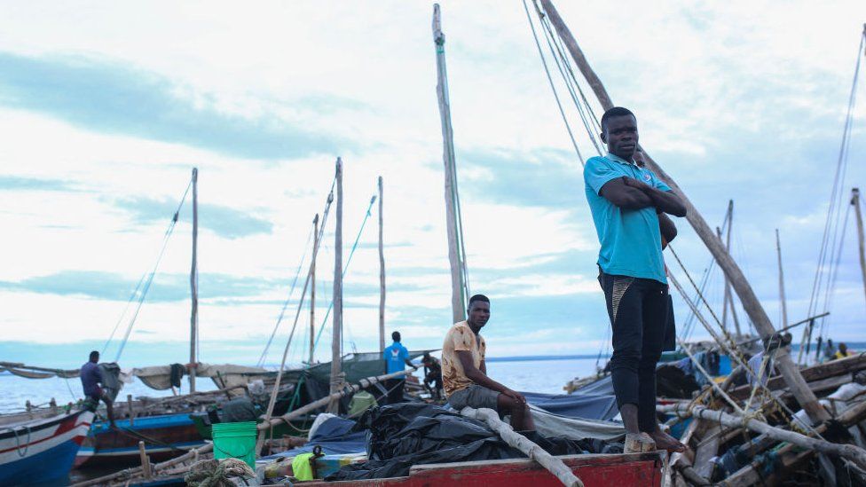 Fisherman on boats in northern Mozambique