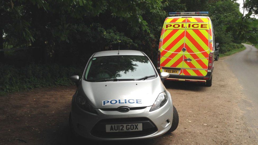 Police vehicles in East Harling