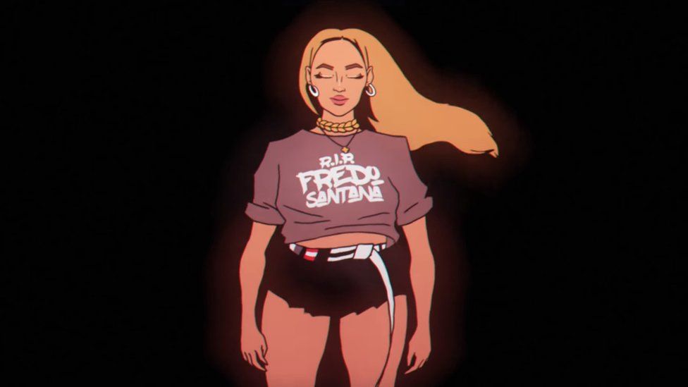 Beyonce wearing an RIP Fredo Santana t-shirt