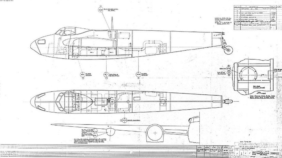 A technical drawing of the Mosquito