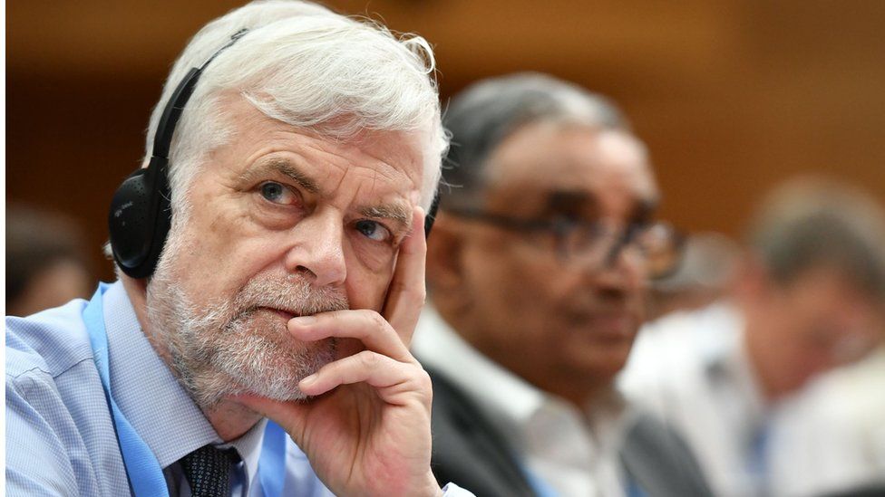 Jim Skea - Intergovernmental Panel on Climate Change (IPCC) British delegate Jim Skea looks on as he attends the opening meeting of the 50th session of the United Nations body for assessing the science related to climate change, on August 2, 2019 i