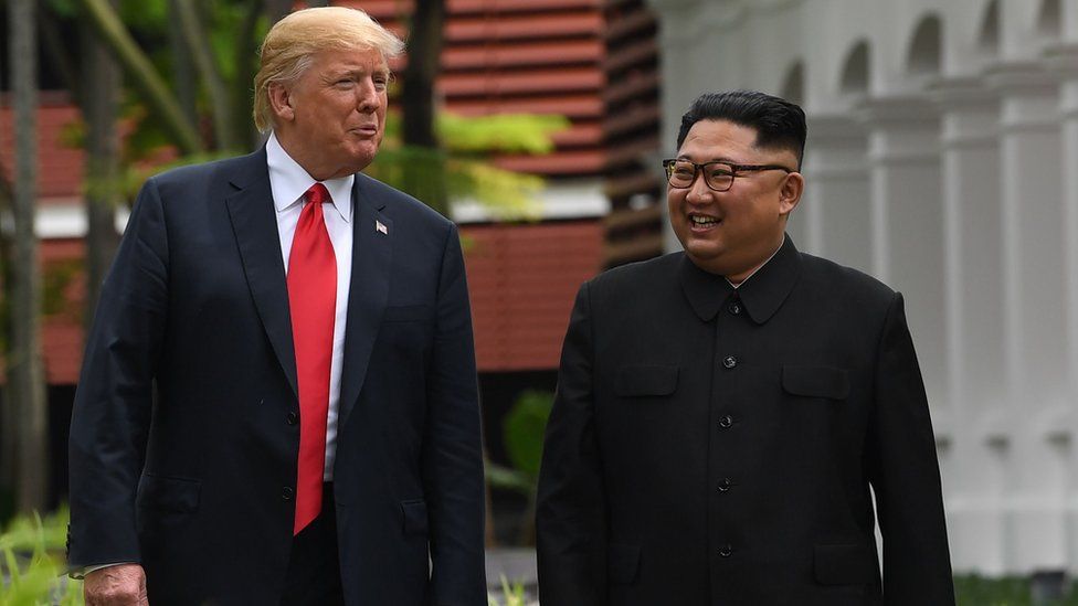 President Donald Trump and Kim Jong-un in Singapore