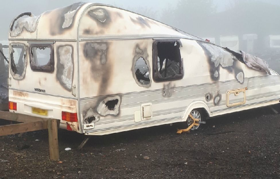 Fire destroys caravans and motor homes at Blidworth site BBC News
