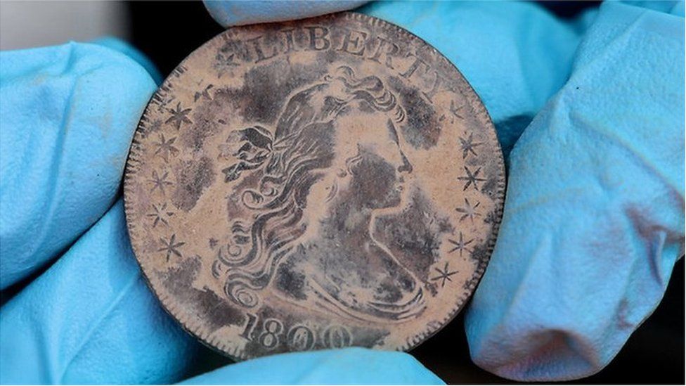 Coins and medal found in mysterious West Point time capsule from 1820s - BBC