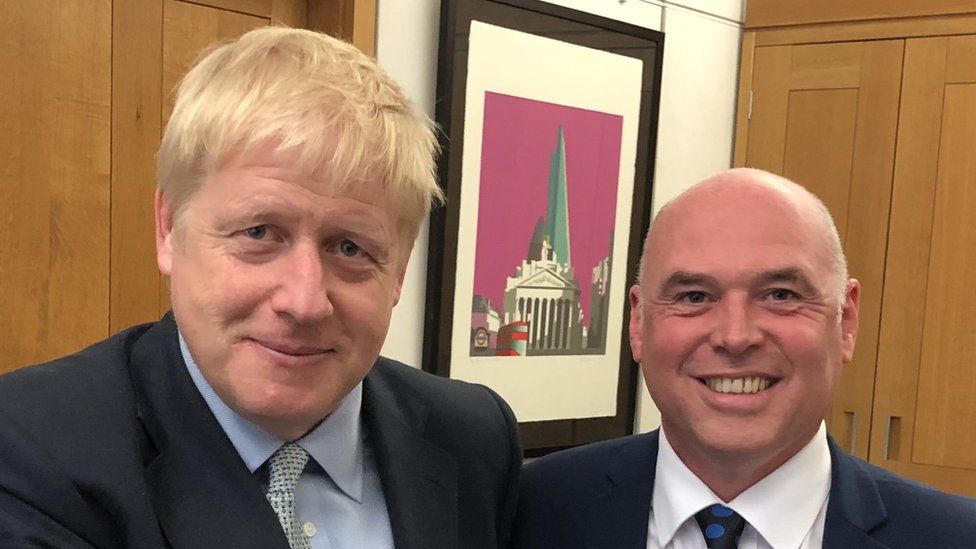 Boris Johnson and Paul Davies